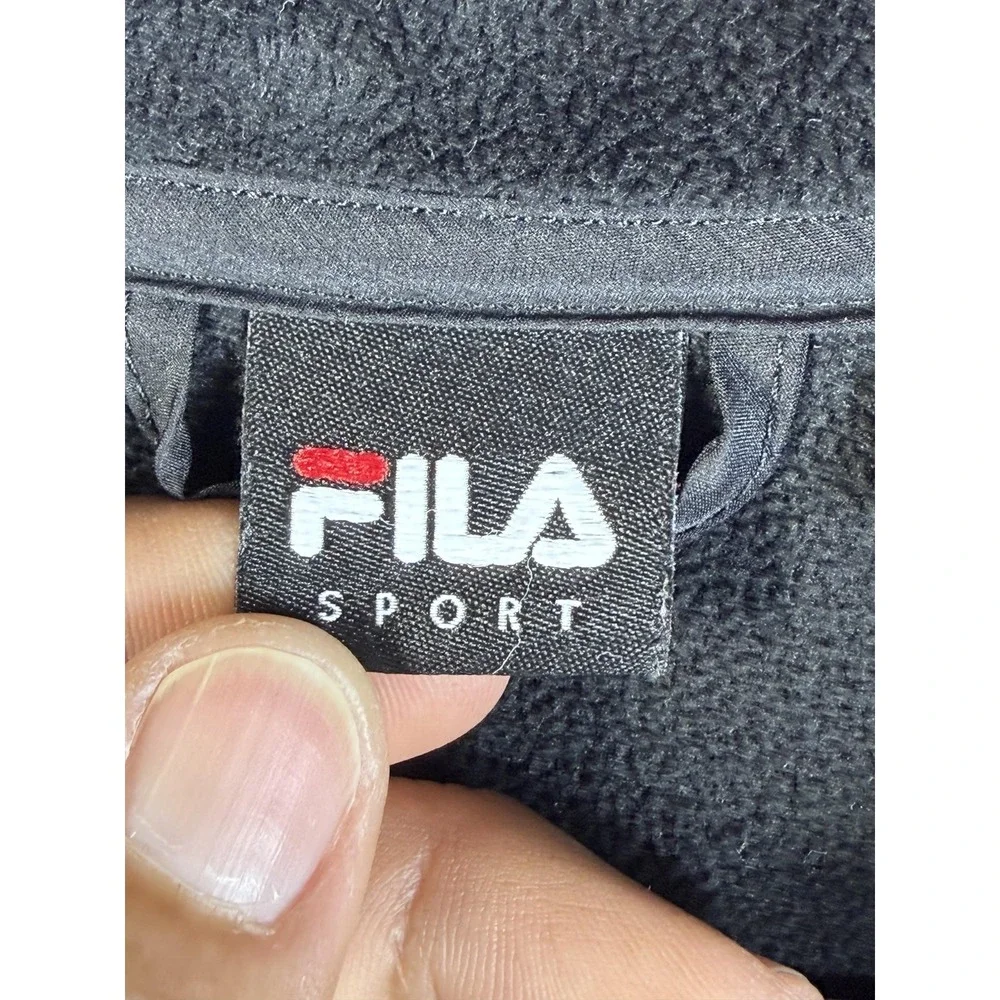 Fila Sport Jacket Girls 16 Black Fleece Full Zip Mock Neck Casual Winter